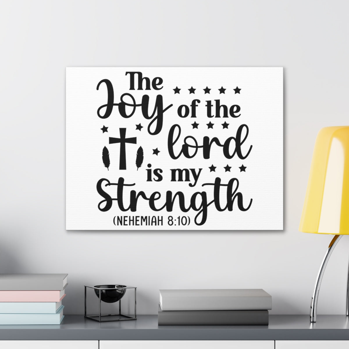 Scripture Walls The Joy Nehemiah 8:10 Stars Bible Verse Canvas Christian Wall Art Ready to Hang Unframed-Express Your Love Gifts