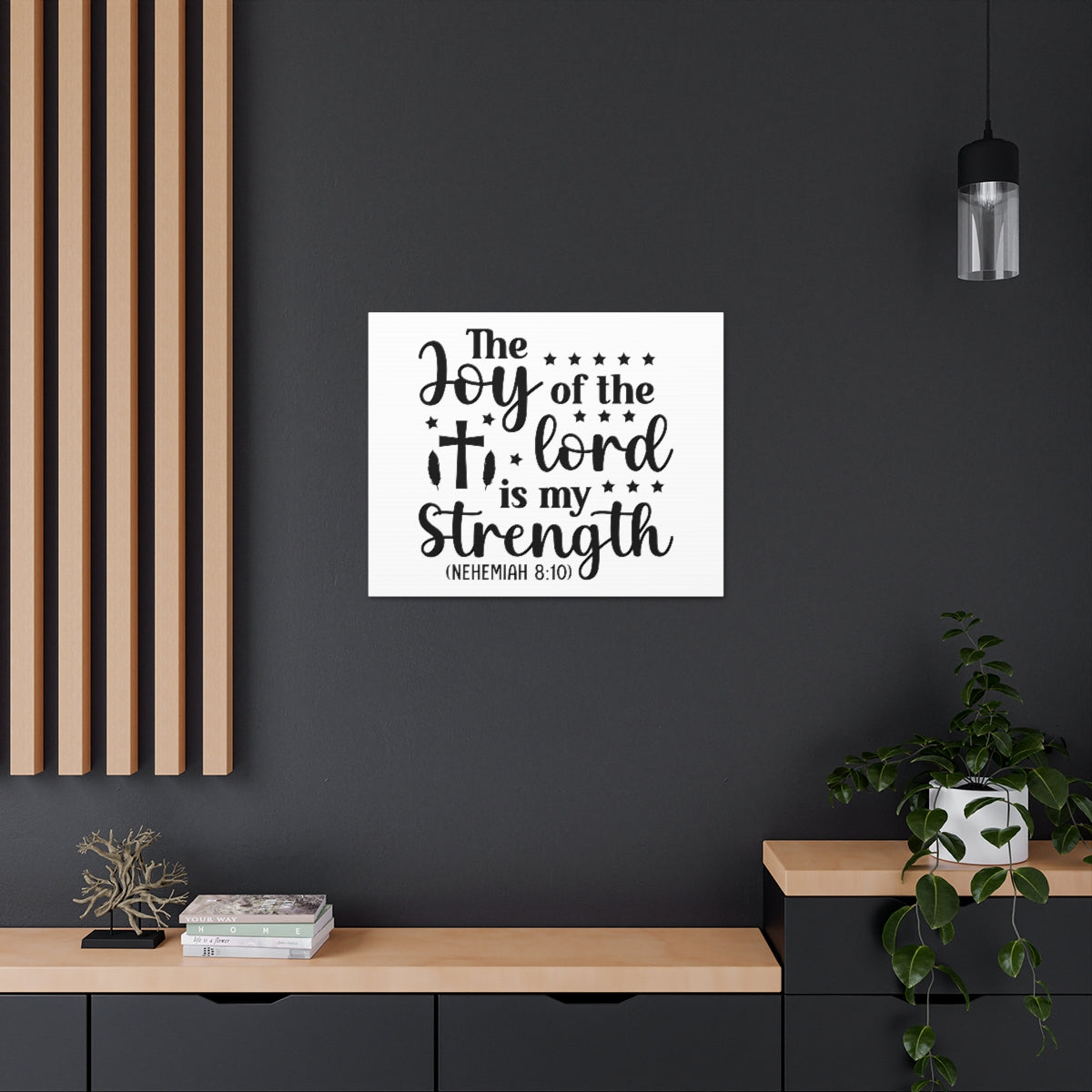 Scripture Walls The Joy Nehemiah 8:10 Stars Bible Verse Canvas Christian Wall Art Ready to Hang Unframed-Express Your Love Gifts
