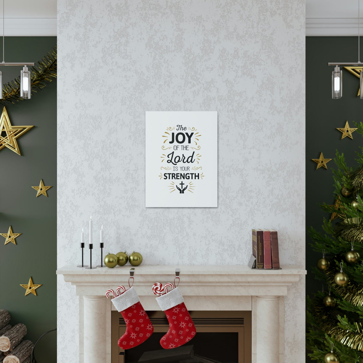 Scripture Walls The Joy Of The Lord Nehemiah 8:10 Cross On Hands Christian Wall Art Bible Verse Print Ready to Hang Unframed-Express Your Love Gifts