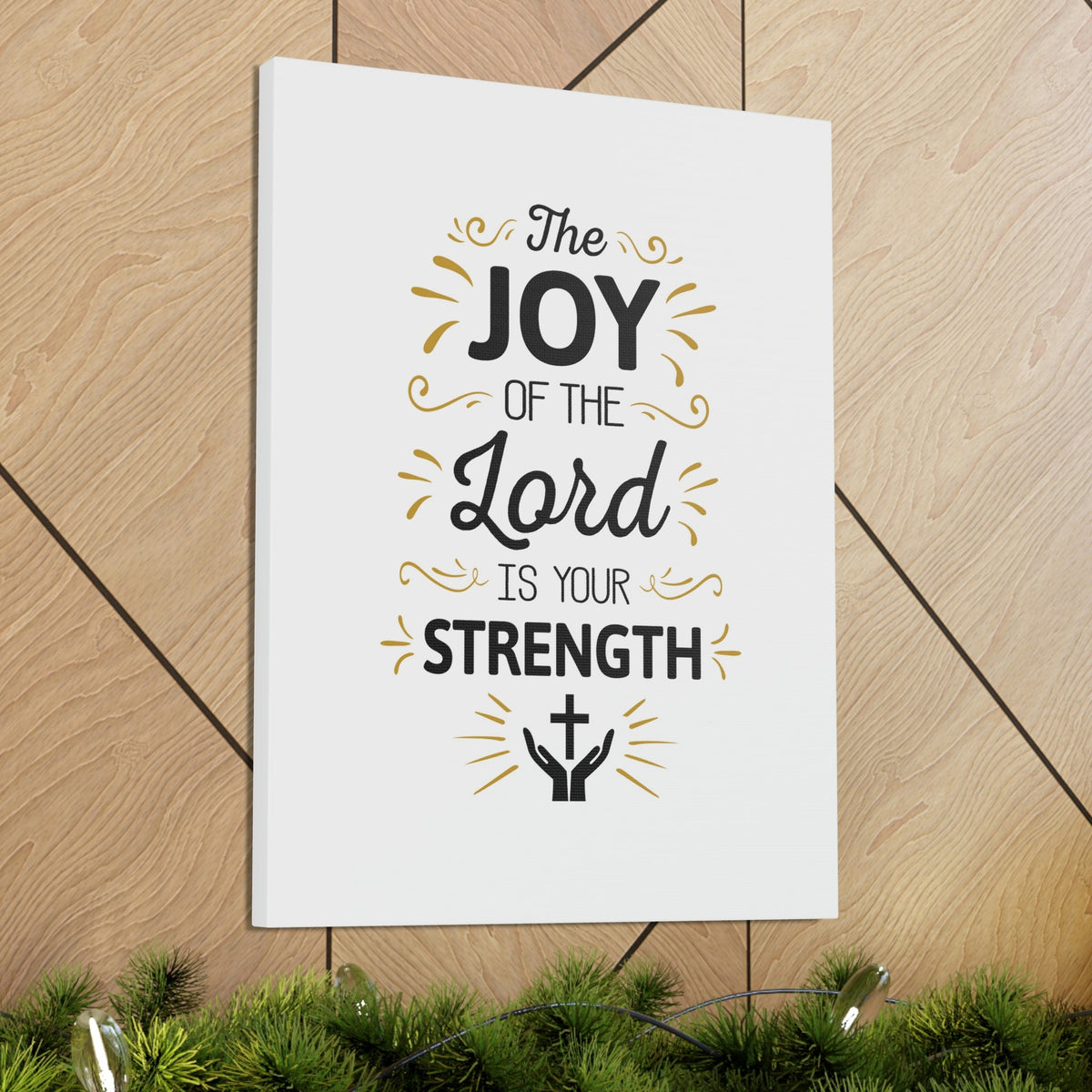 Scripture Walls The Joy Of The Lord Nehemiah 8:10 Cross On Hands Christian Wall Art Bible Verse Print Ready to Hang Unframed-Express Your Love Gifts