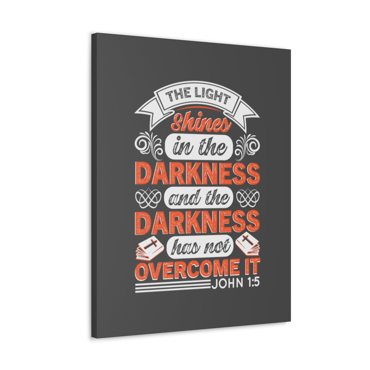 Scripture Walls The Light Shines John 1:5 Bible Verse Canvas Christian Wall Art Ready to Hang Unframed-Express Your Love Gifts