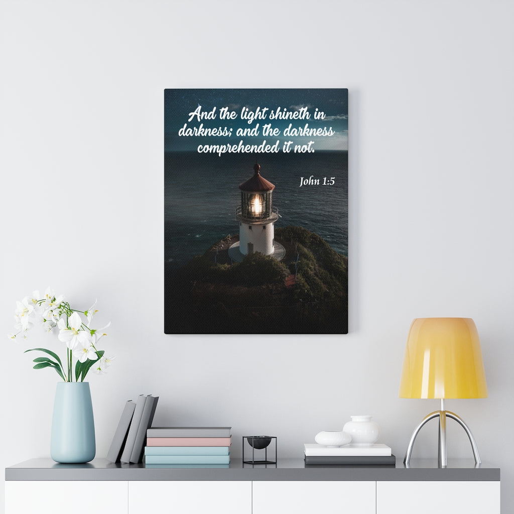 Scripture Walls The Light Shineth in Darkness John 1:5 Christian Home Decor Bible Art Unframed-Express Your Love Gifts