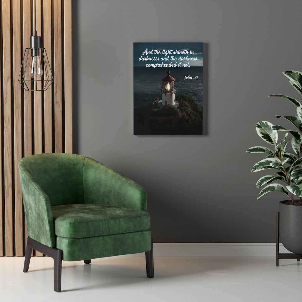 Scripture Walls The Light Shineth in Darkness John 1:5 Christian Home Decor Bible Art Unframed-Express Your Love Gifts