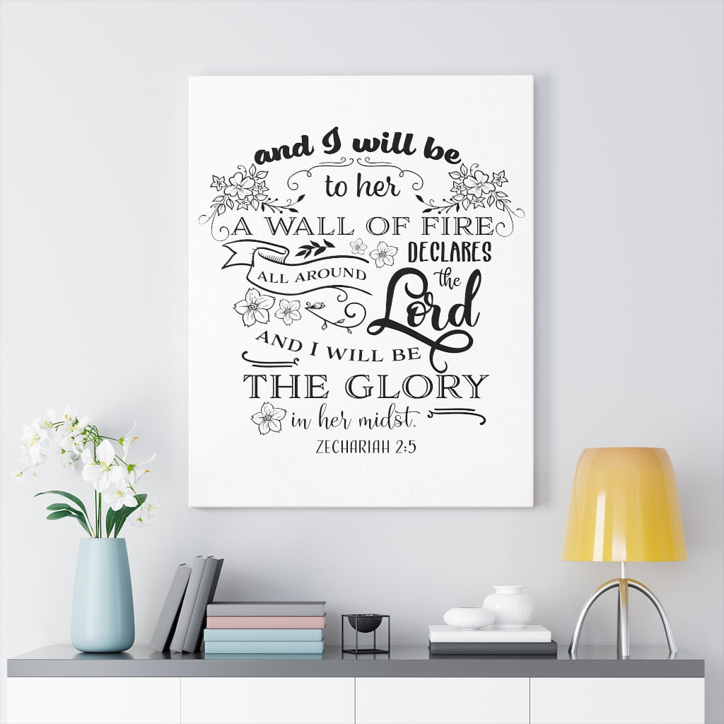 Scripture Walls The Lord And Zechariah 2:5 Bible Verse Canvas Christian Wall Art Ready to Hang Unframed-Express Your Love Gifts