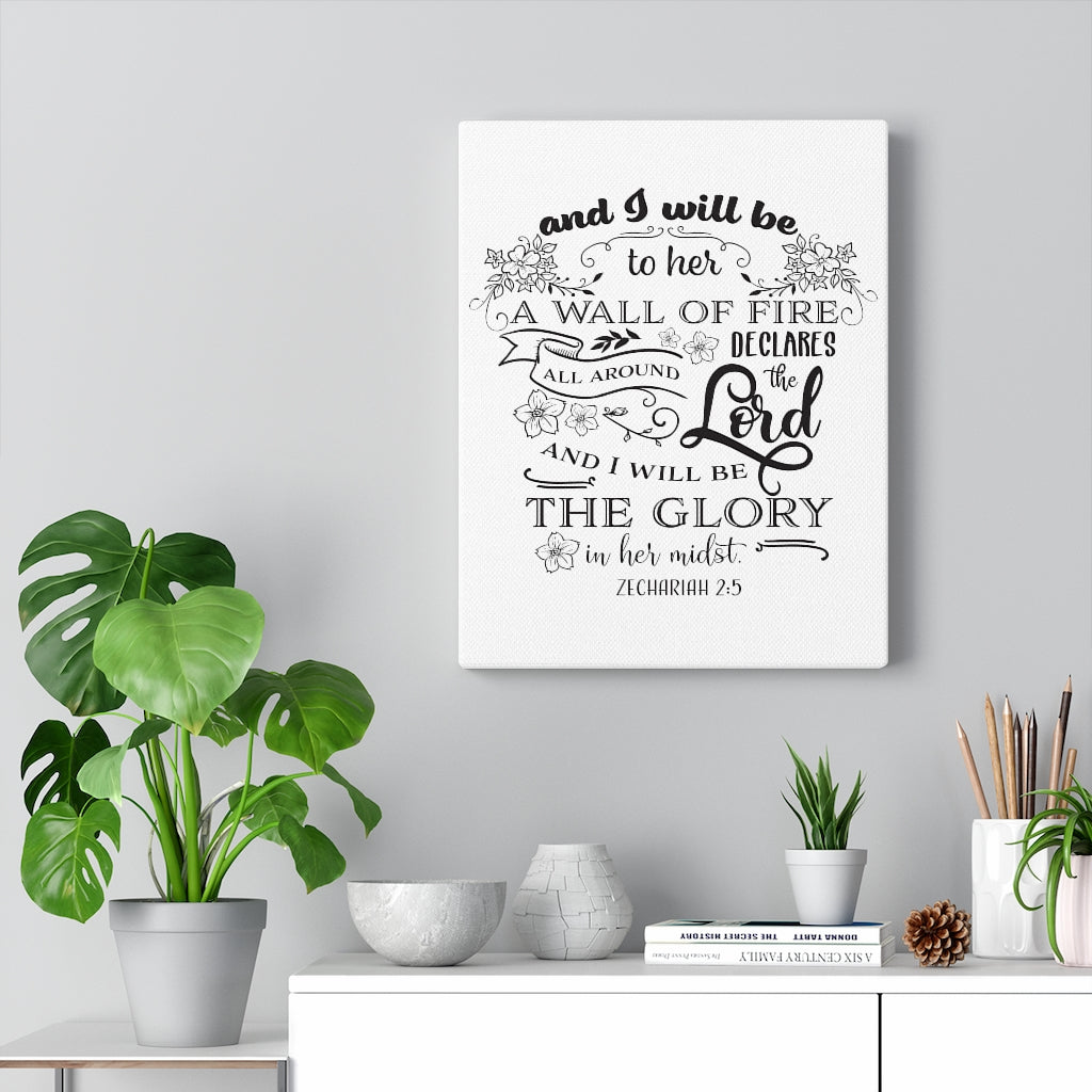 Scripture Walls The Lord And Zechariah 2:5 Bible Verse Canvas Christian Wall Art Ready to Hang Unframed-Express Your Love Gifts