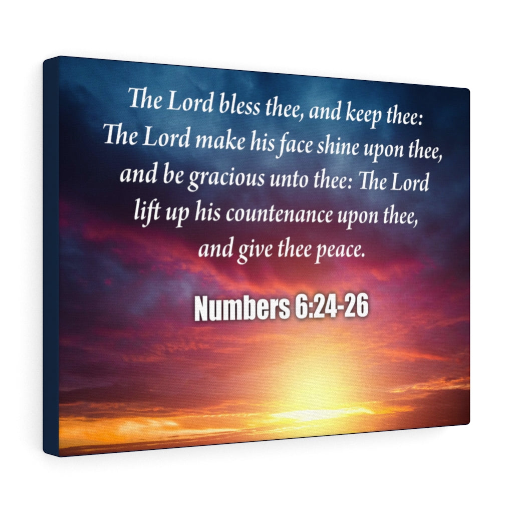 Scripture Walls The Lord Bless Thee Numbers 6:24-26 Bible Verse Canvas Christian Wall Art Ready to Hang Unframed-Express Your Love Gifts