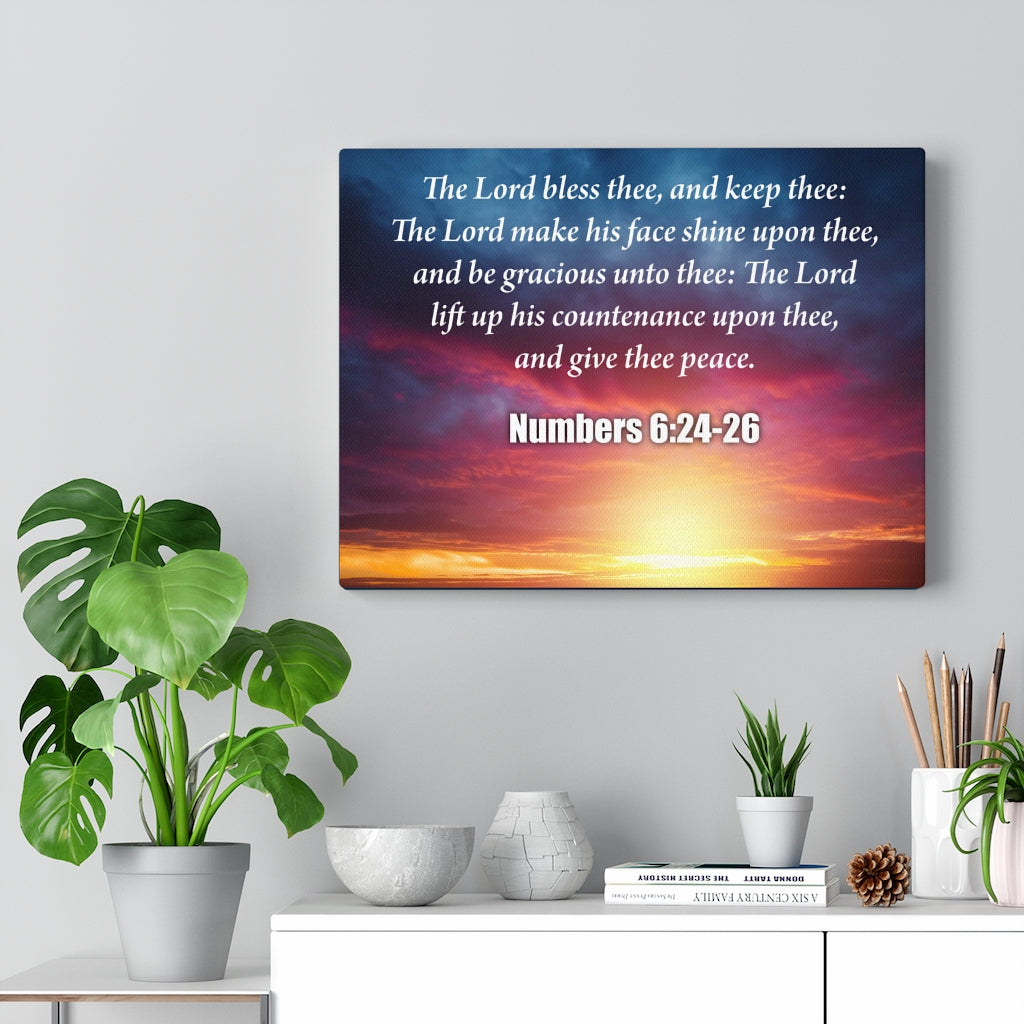 Scripture Walls The Lord Bless Thee Numbers 6:24-26 Bible Verse Canvas Christian Wall Art Ready to Hang Unframed-Express Your Love Gifts
