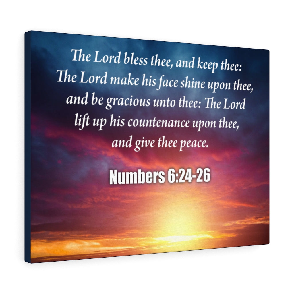 Scripture Walls The Lord Bless Thee Numbers 6:24-26 Bible Verse Canvas Christian Wall Art Ready to Hang Unframed-Express Your Love Gifts