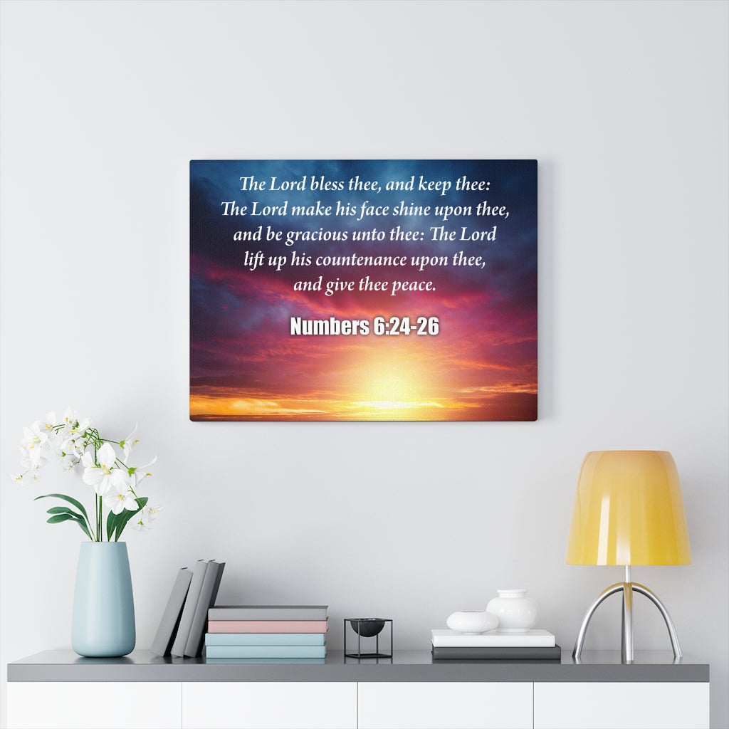 Scripture Walls The Lord Bless Thee Numbers 6:24-26 Bible Verse Canvas Christian Wall Art Ready to Hang Unframed-Express Your Love Gifts