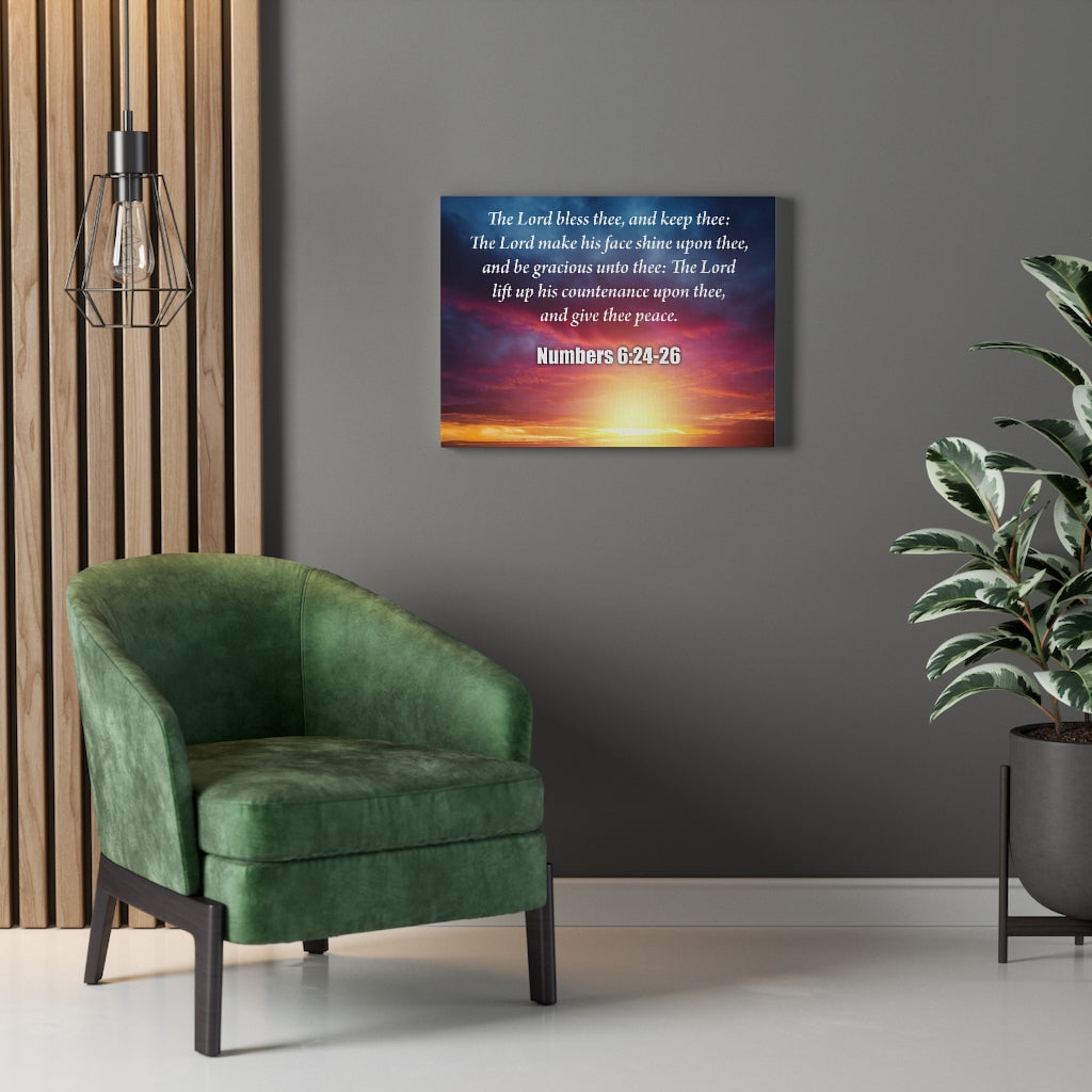 Scripture Walls The Lord Bless Thee Numbers 6:24-26 Bible Verse Canvas Christian Wall Art Ready to Hang Unframed-Express Your Love Gifts
