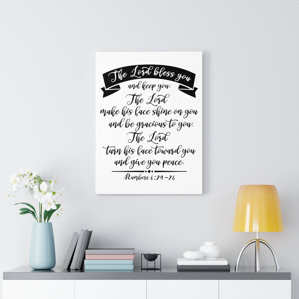 Scripture Walls The Lord Bless You Numbers 6:24-26 Bible Verse Canvas Christian Wall Art Ready to Hang Unframed-Express Your Love Gifts