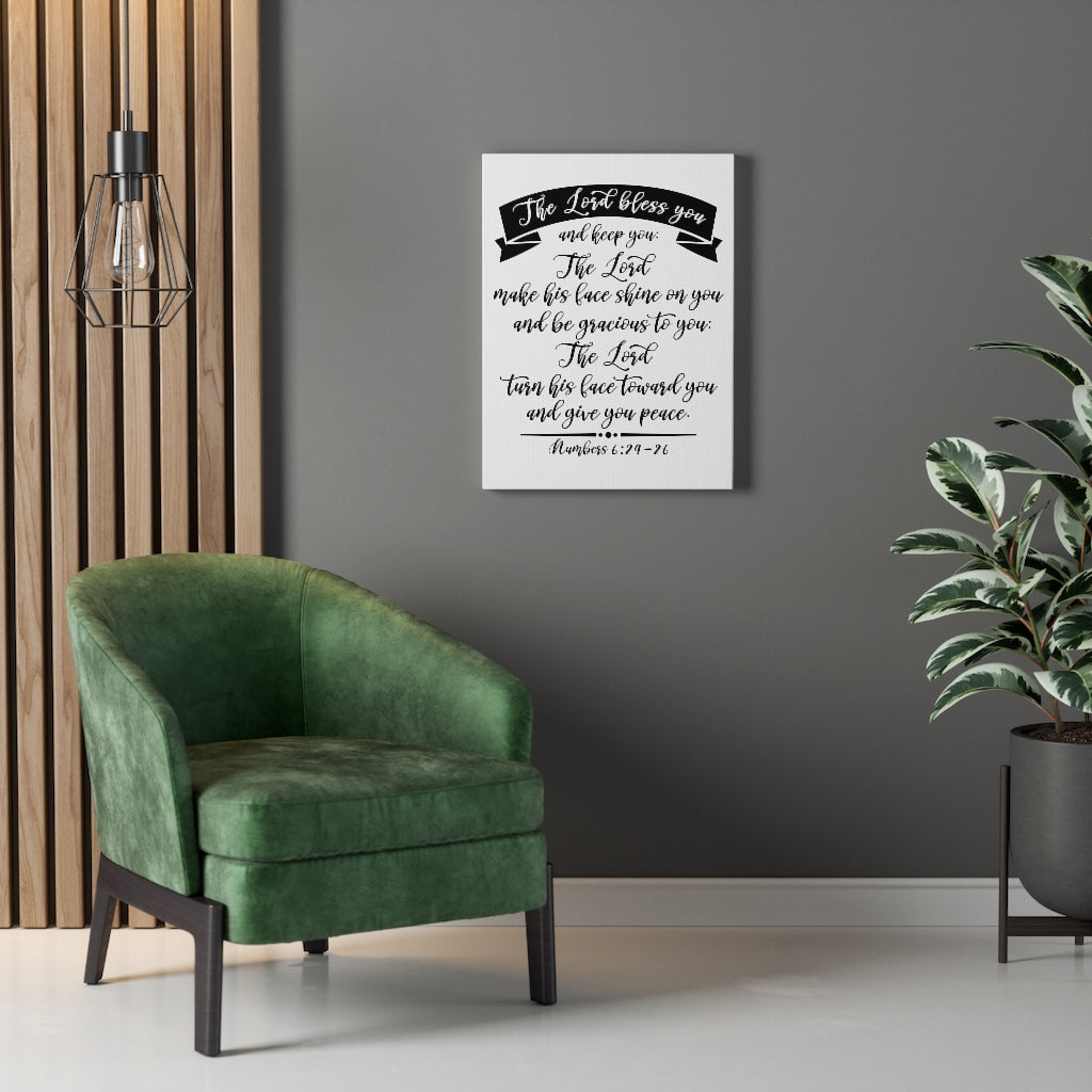 Scripture Walls The Lord Bless You Numbers 6:24-26 Bible Verse Canvas Christian Wall Art Ready to Hang Unframed-Express Your Love Gifts
