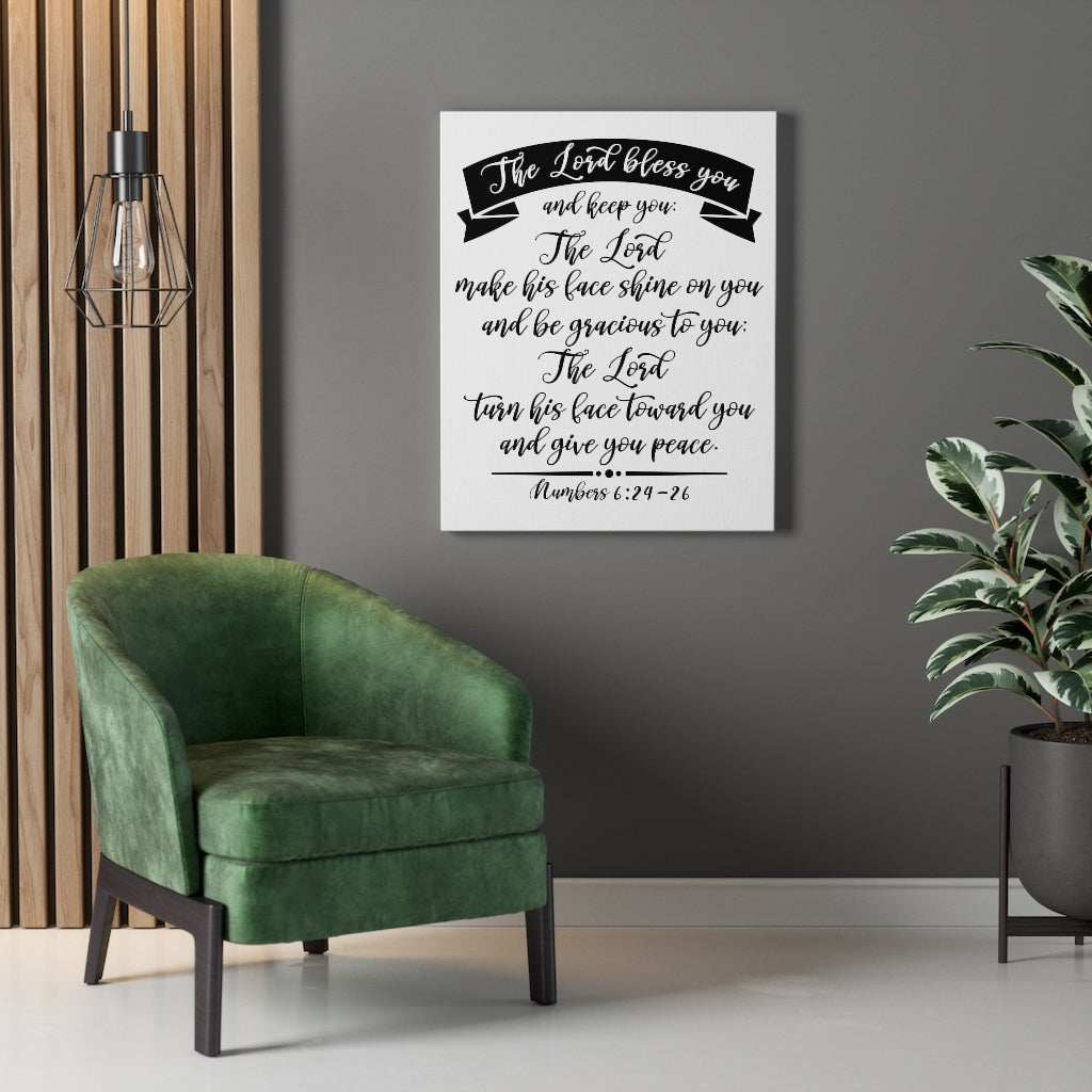 Scripture Walls The Lord Bless You Numbers 6:24-26 Bible Verse Canvas Christian Wall Art Ready to Hang Unframed-Express Your Love Gifts