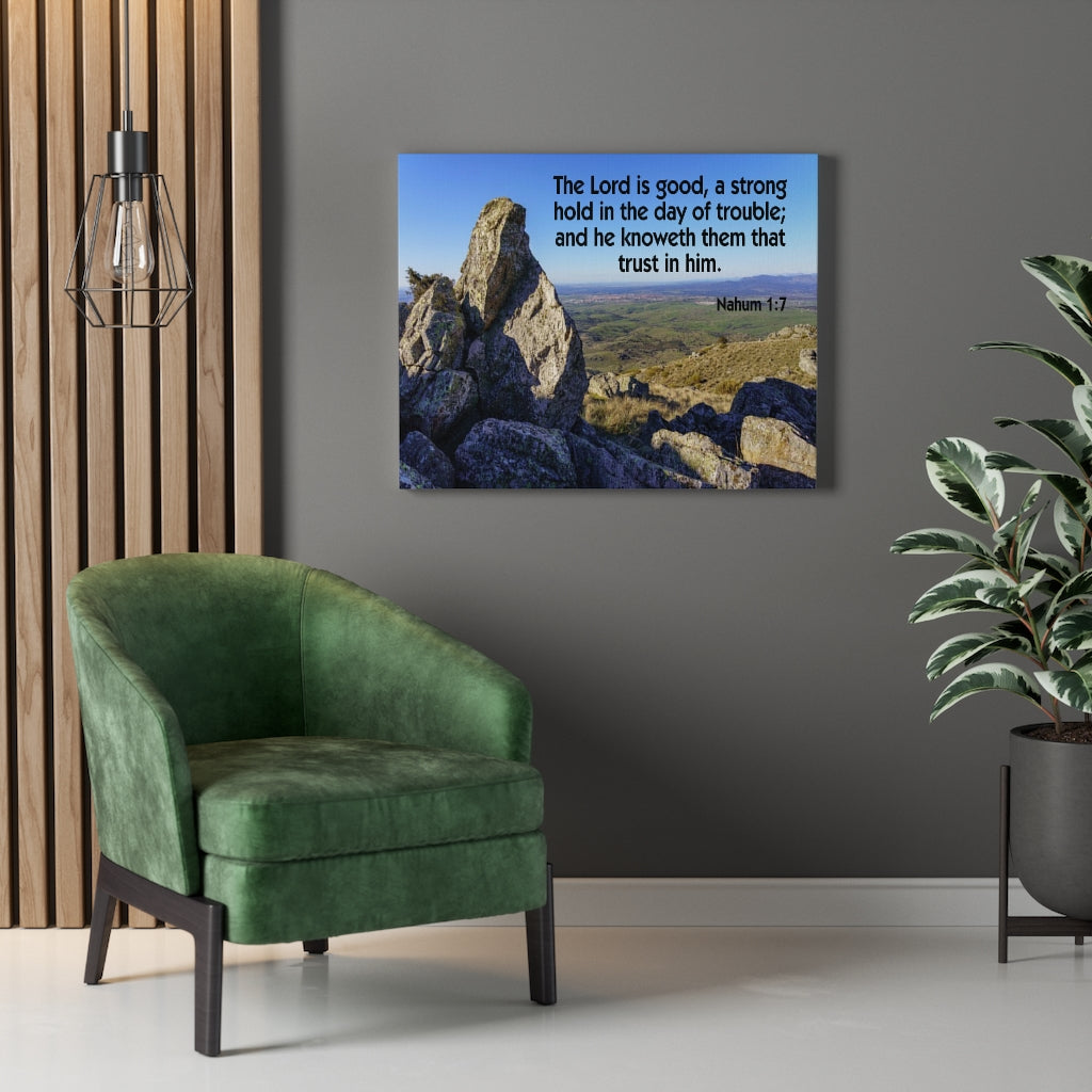 Scripture Walls The Lord is Good Nahum 1:7 Wall Art Christian Home Decor Unframed-Express Your Love Gifts