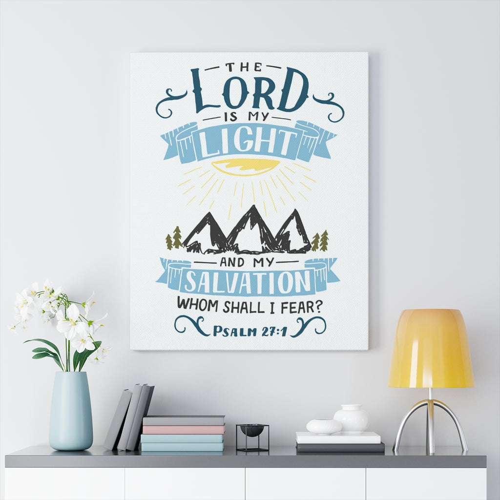 Scripture Walls The Lord Is My Light Psalm 27:1 Bible Verse Canvas Christian Wall Art Ready to Hang Unframed-Express Your Love Gifts