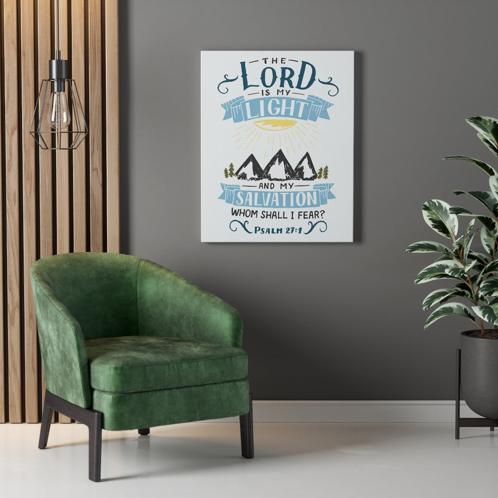 Scripture Walls The Lord Is My Light Psalm 27:1 Bible Verse Canvas Christian Wall Art Ready to Hang Unframed-Express Your Love Gifts