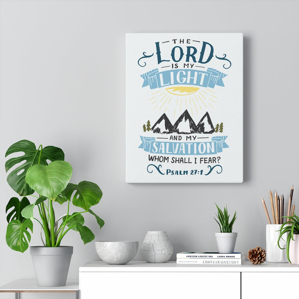 Scripture Walls The Lord Is My Light Psalm 27:1 Bible Verse Canvas Christian Wall Art Ready to Hang Unframed-Express Your Love Gifts