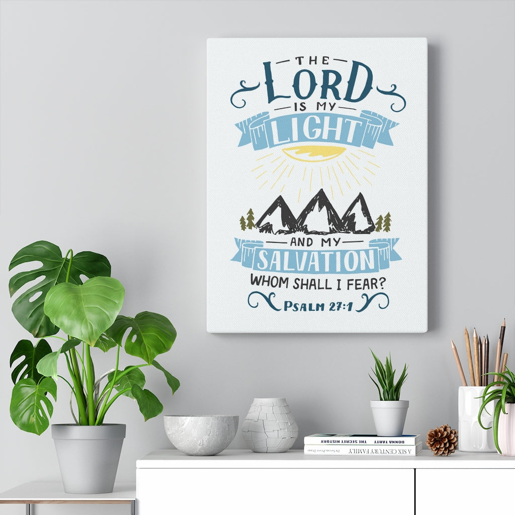 Scripture Walls The Lord Is My Light Psalm 27:1 Bible Verse Canvas Christian Wall Art Ready to Hang Unframed-Express Your Love Gifts