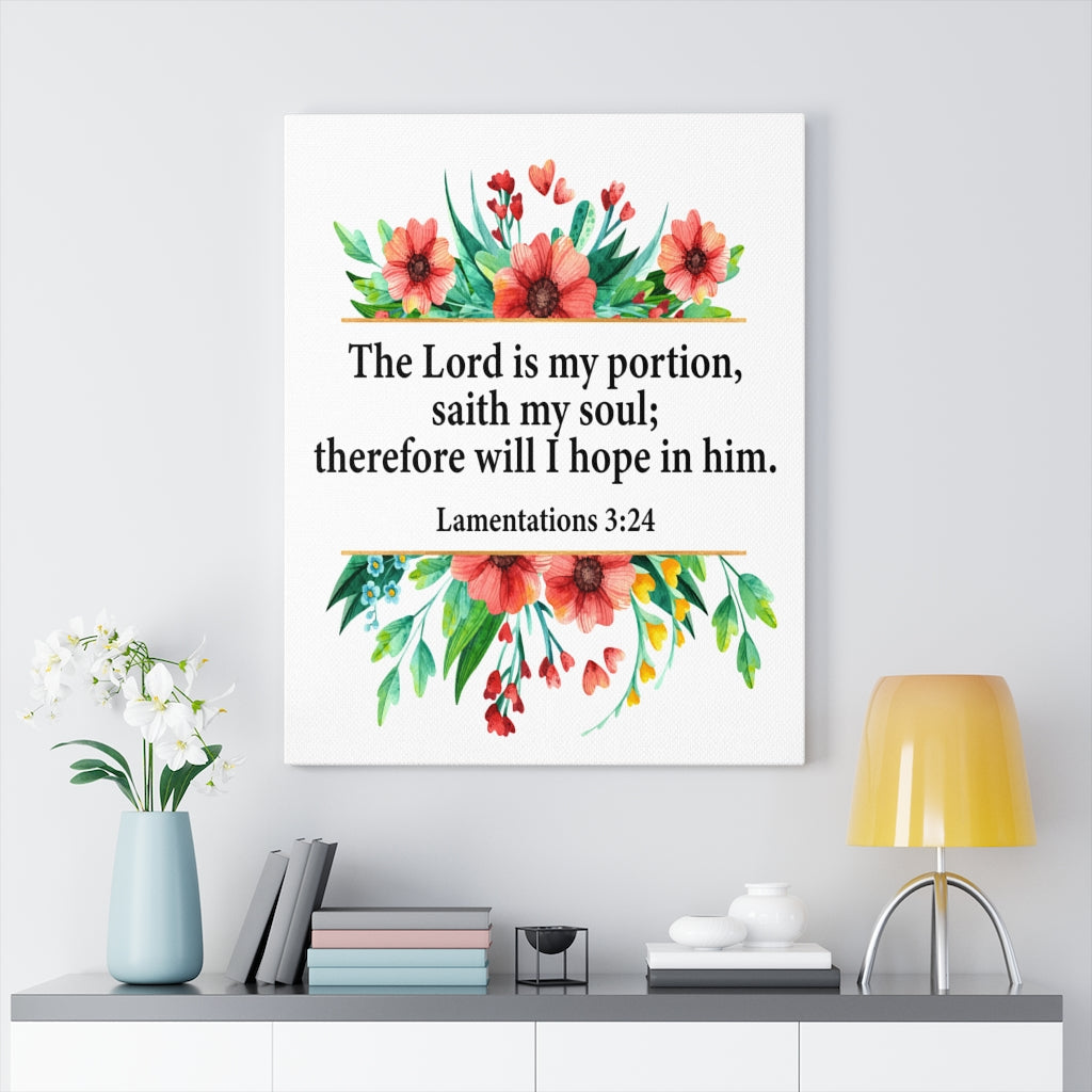 Scripture Walls The Lord is My Portion Lamentations 3:24 Christian Home Decor Bible Art Unframed-Express Your Love Gifts