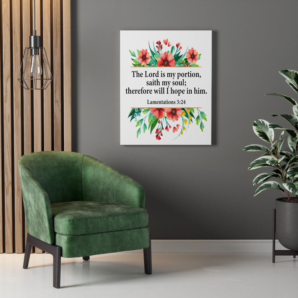 Scripture Walls The Lord is My Portion Lamentations 3:24 Christian Home Decor Bible Art Unframed-Express Your Love Gifts
