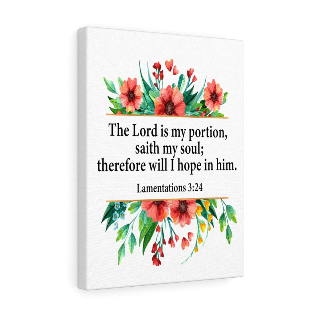 Scripture Walls The Lord is My Portion Lamentations 3:24 Christian Home Decor Bible Art Unframed-Express Your Love Gifts