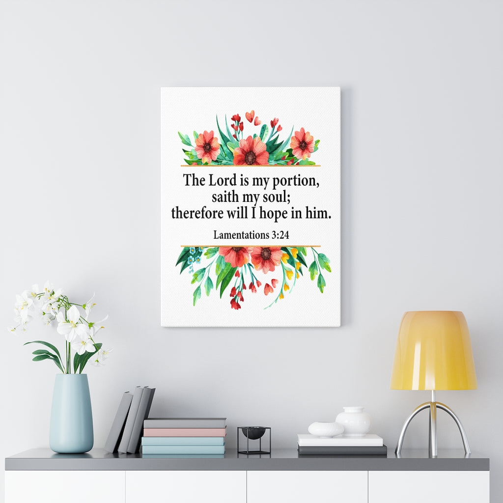 Scripture Walls The Lord is My Portion Lamentations 3:24 Christian Home Decor Bible Art Unframed-Express Your Love Gifts