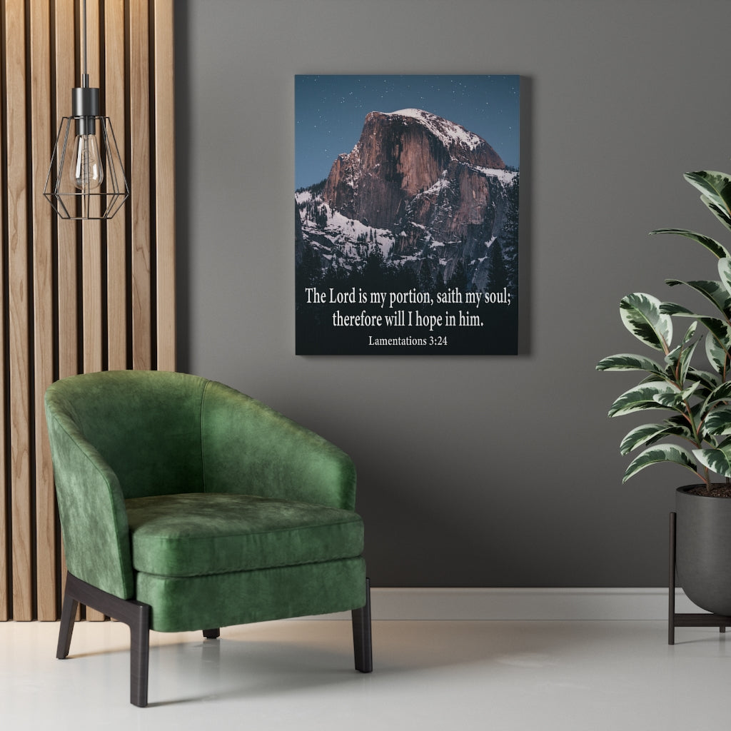 Scripture Walls The Lord is My Portion Lamentations 3:24 Christian Wall Decor Bible Art Ready to Hang Unframed-Express Your Love Gifts
