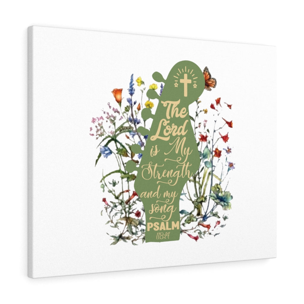 Scripture Walls The Lord Is My Strength Psalm 118:14 Bible Verse Canvas Christian Wall Art Ready to Hang Unframed-Express Your Love Gifts