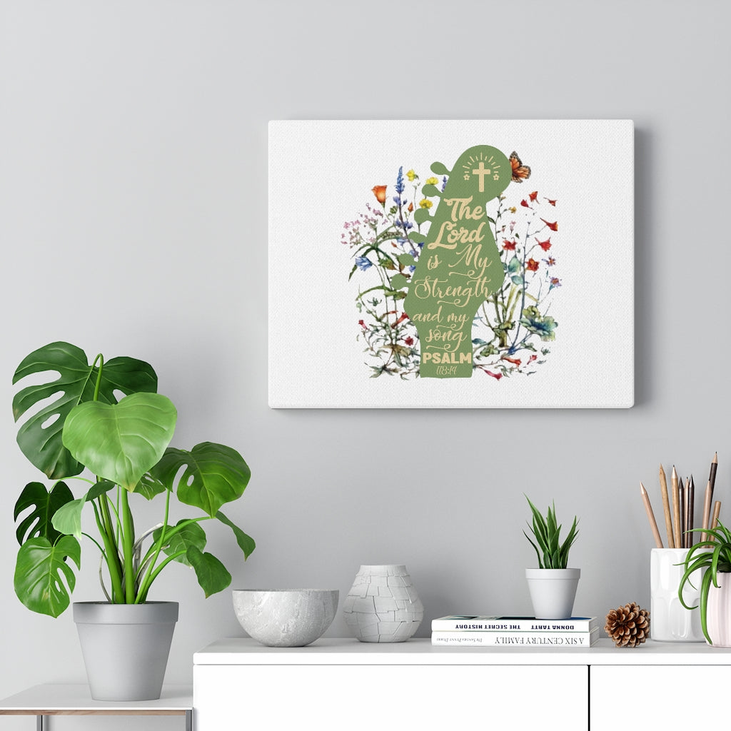 Scripture Walls The Lord Is My Strength Psalm 118:14 Bible Verse Canvas Christian Wall Art Ready to Hang Unframed-Express Your Love Gifts