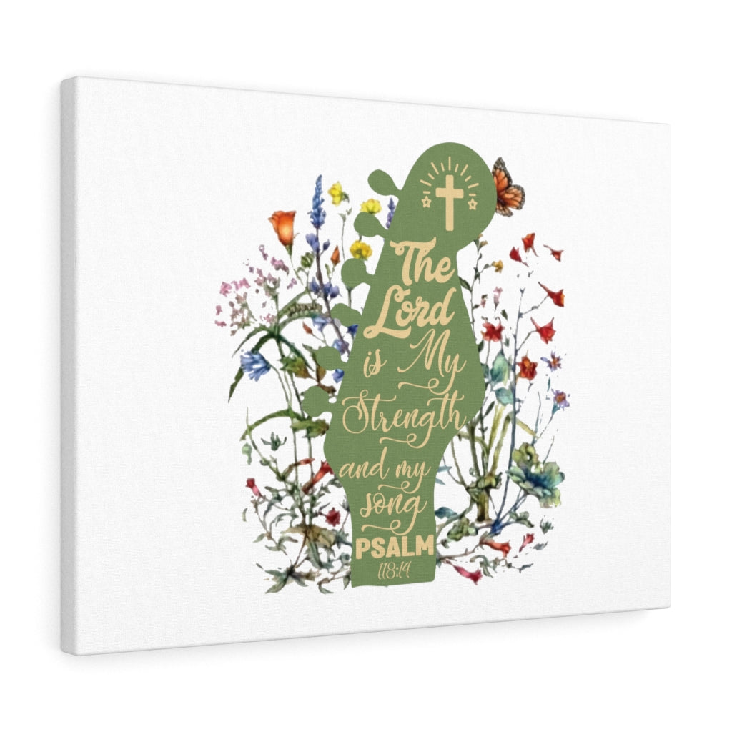 Scripture Walls The Lord Is My Strength Psalm 118:14 Bible Verse Canvas Christian Wall Art Ready to Hang Unframed-Express Your Love Gifts
