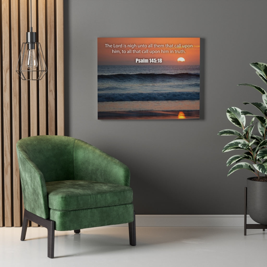 Scripture Walls The Lord is Nigh Psalm 145:18 Christian Home Decor Bible Art Unframed-Express Your Love Gifts
