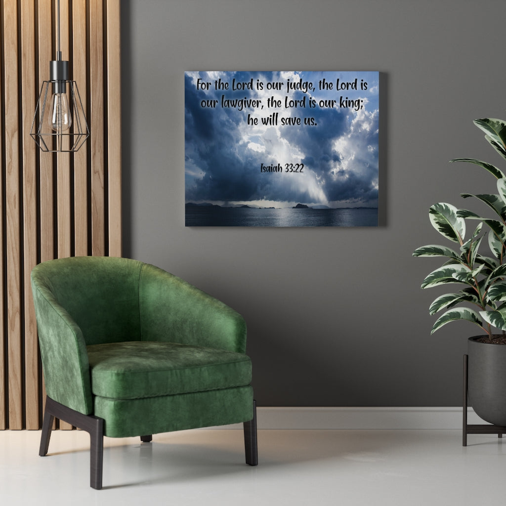 Scripture Walls The Lord is Our King Isaiah 33:22 Christian Home Decor Bible Art Unframed-Express Your Love Gifts