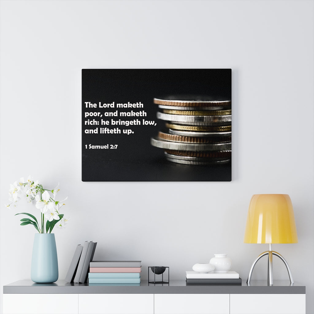 Scripture Walls The Lord Lifts Up Up 1 Samuel 2:7 Bible Verse Canvas Christian Wall Art Ready to Hang Unframed-Express Your Love Gifts