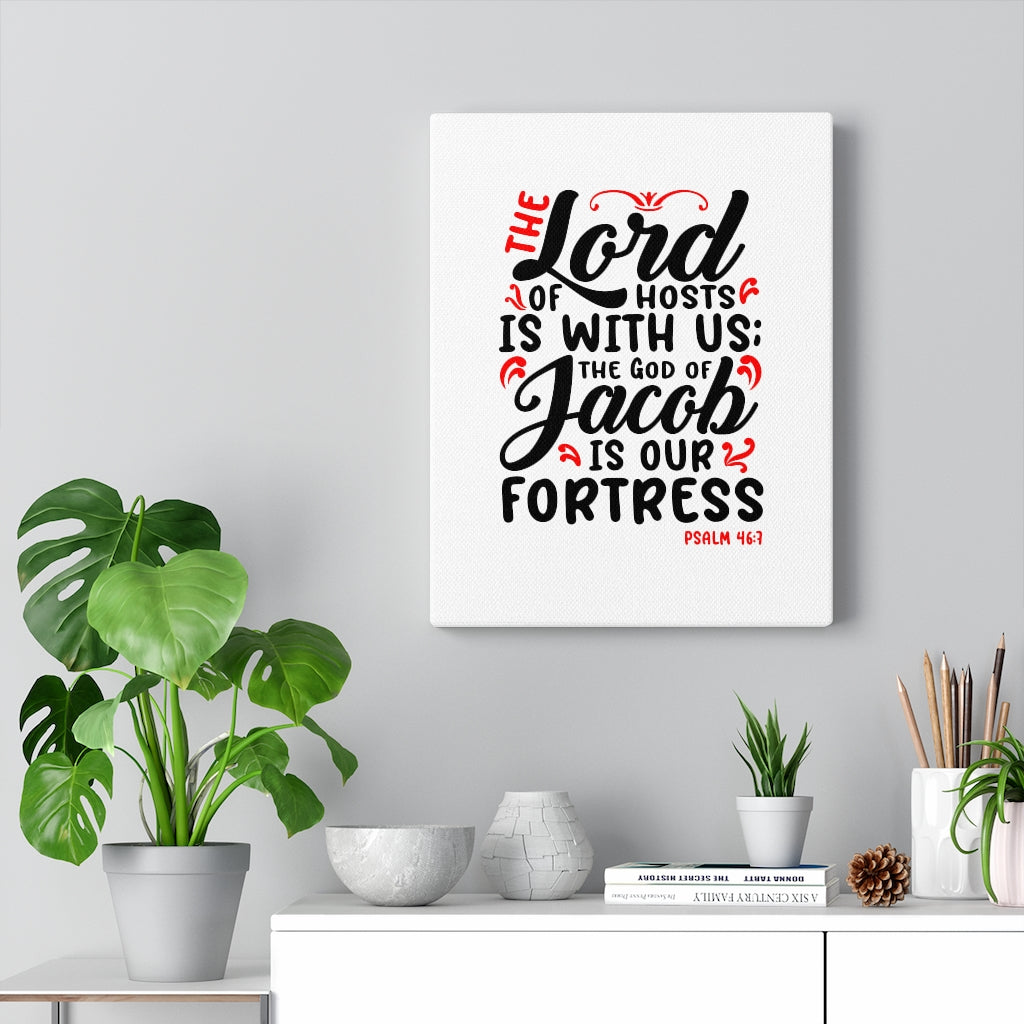 Scripture Walls The Lord Of Hosts Psalm 46:7 Bible Verse Canvas Christian Wall Art Ready to Hang Unframed-Express Your Love Gifts