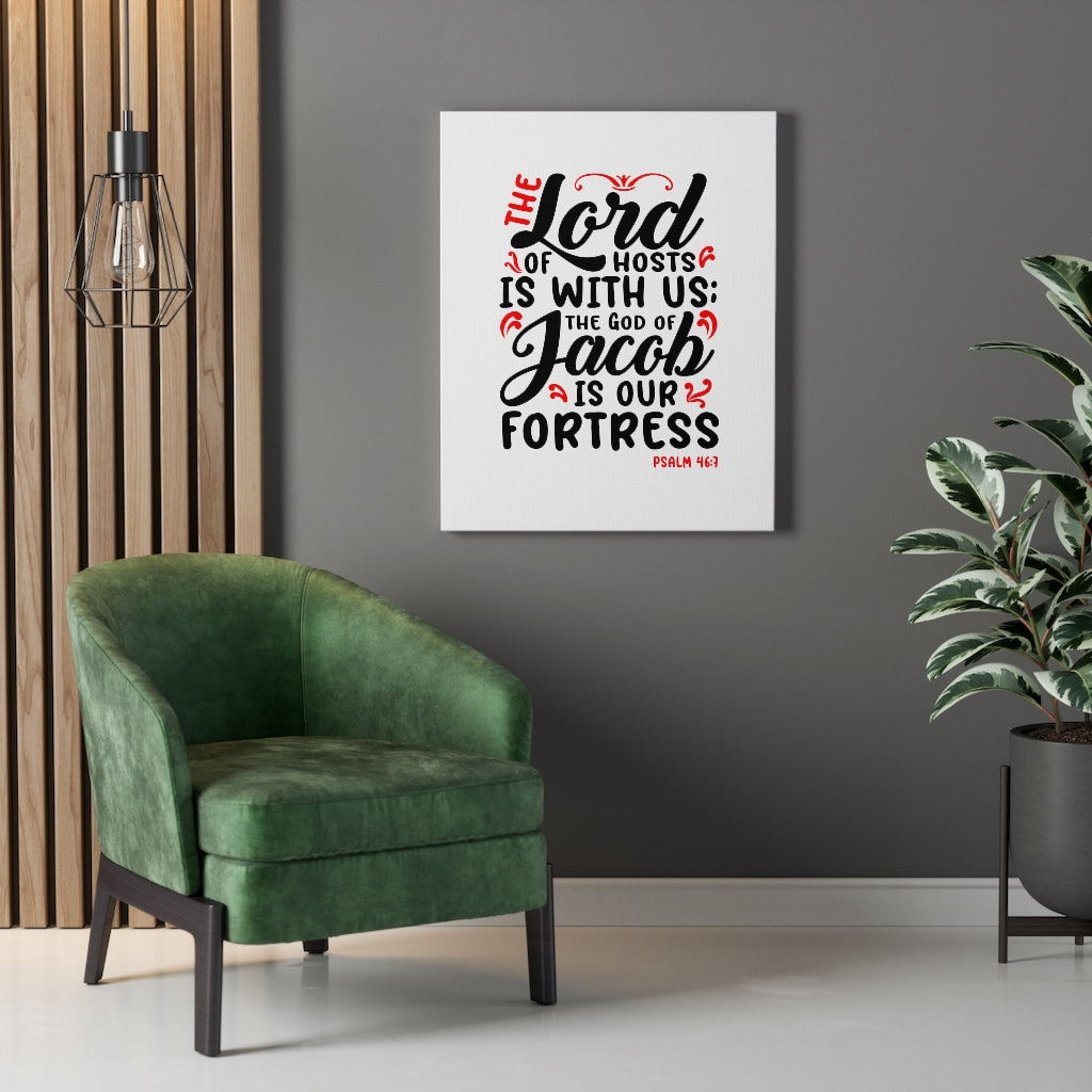Scripture Walls The Lord Of Hosts Psalm 46:7 Bible Verse Canvas Christian Wall Art Ready to Hang Unframed-Express Your Love Gifts