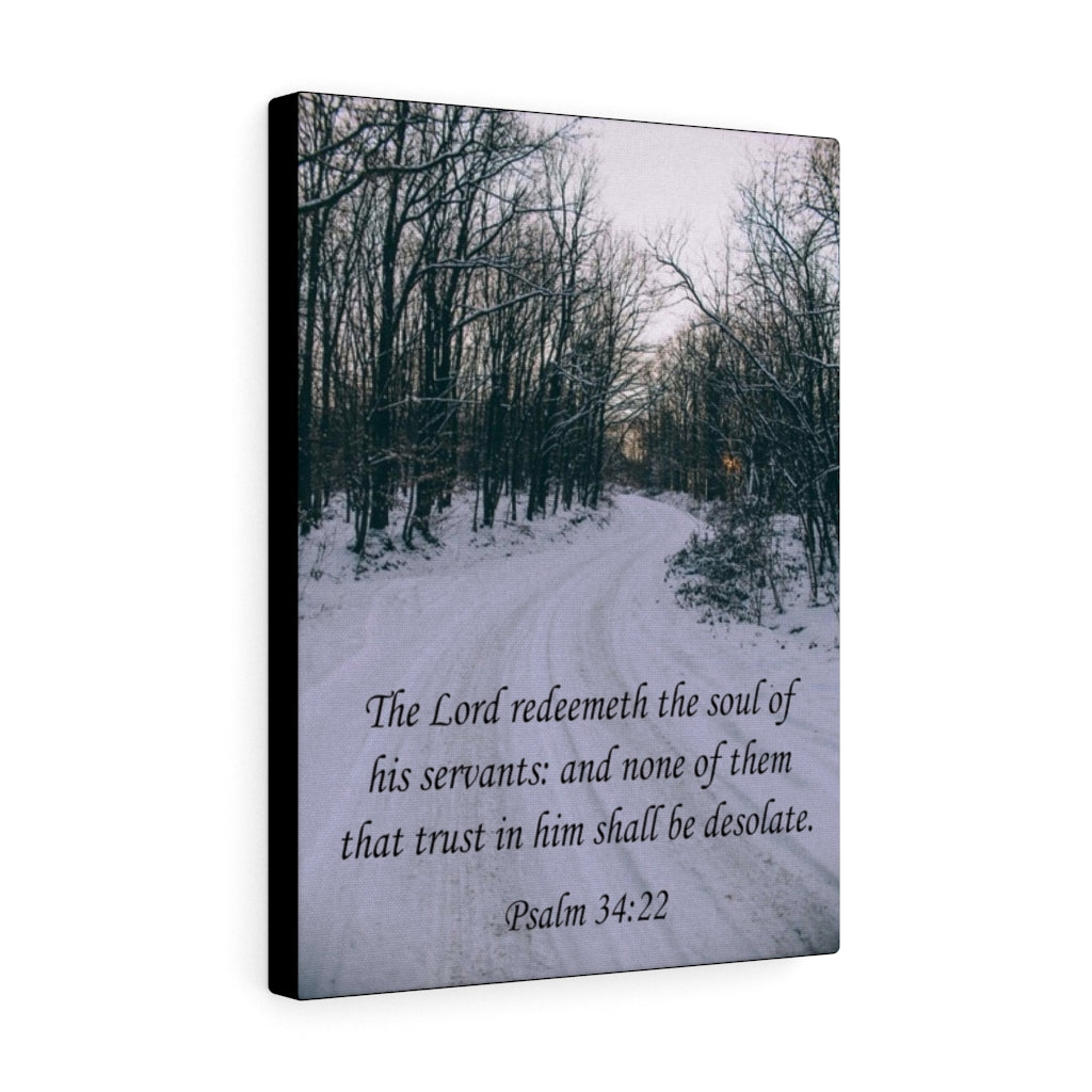 Scripture Walls The Lord Redeemeth The Soul Psalm 34:22 Bible Verse Canvas Christian Wall Art Ready to Hang Unframed-Express Your Love Gifts