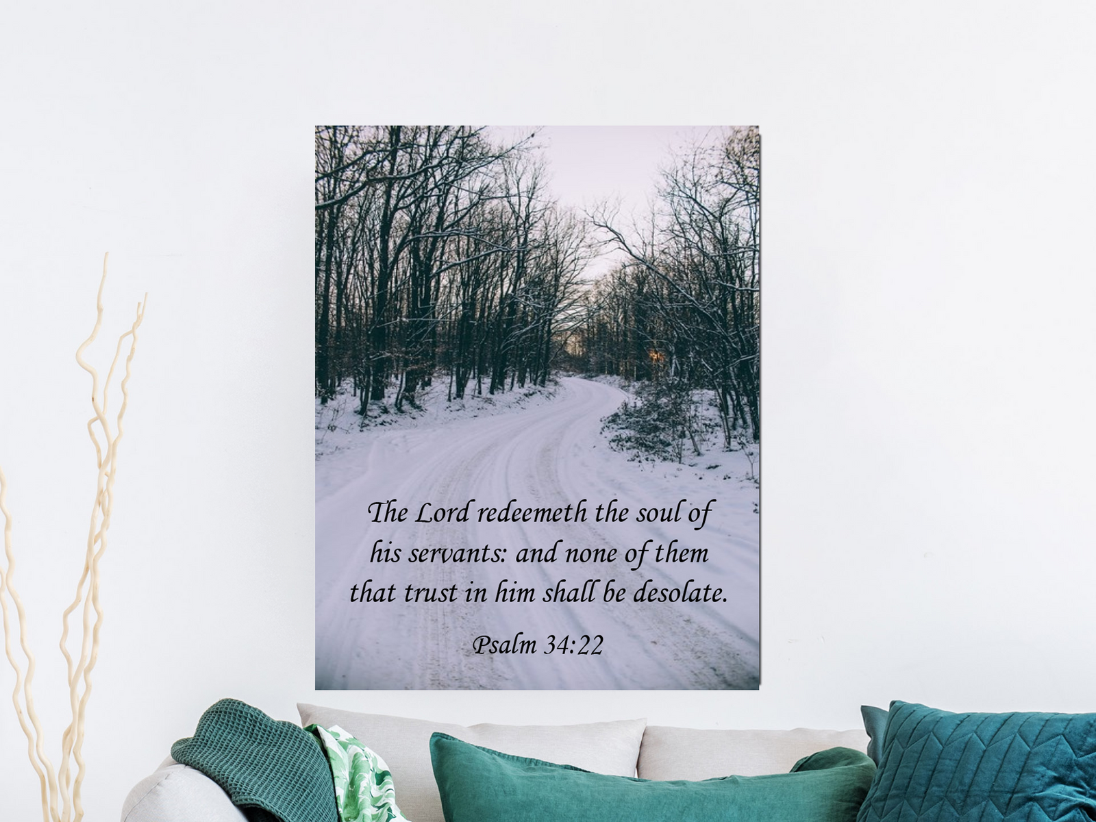 Scripture Walls The Lord Redeemeth The Soul Psalm 34:22 Bible Verse Canvas Christian Wall Art Ready to Hang Unframed-Express Your Love Gifts