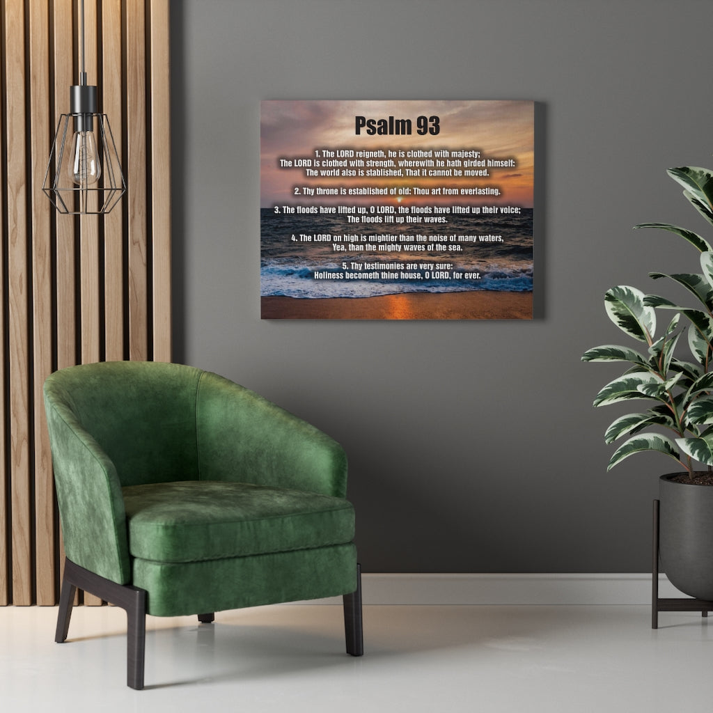Scripture Walls The Lord Reigneth Psalm 93 Bible Verse Canvas Christian Wall Art Ready to Hang Unframed-Express Your Love Gifts