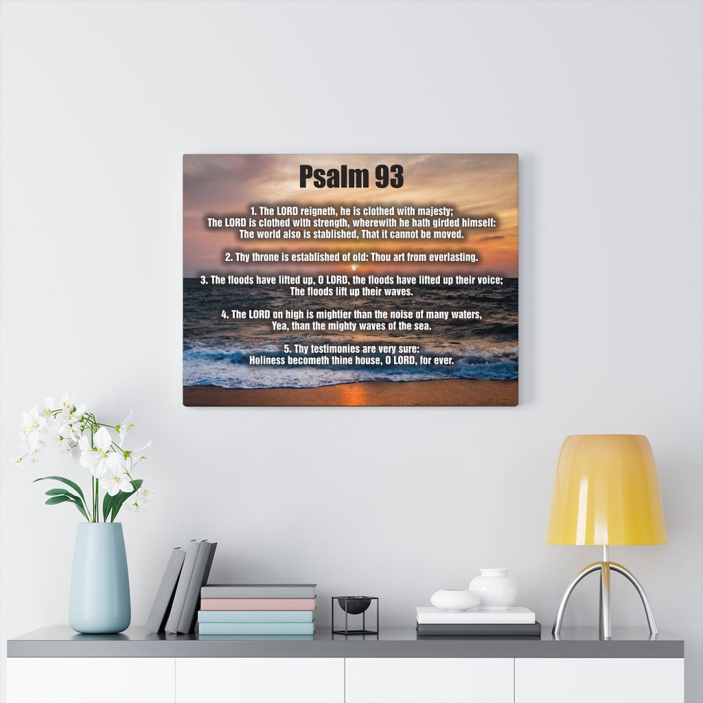 Scripture Walls The Lord Reigneth Psalm 93 Bible Verse Canvas Christian Wall Art Ready to Hang Unframed-Express Your Love Gifts