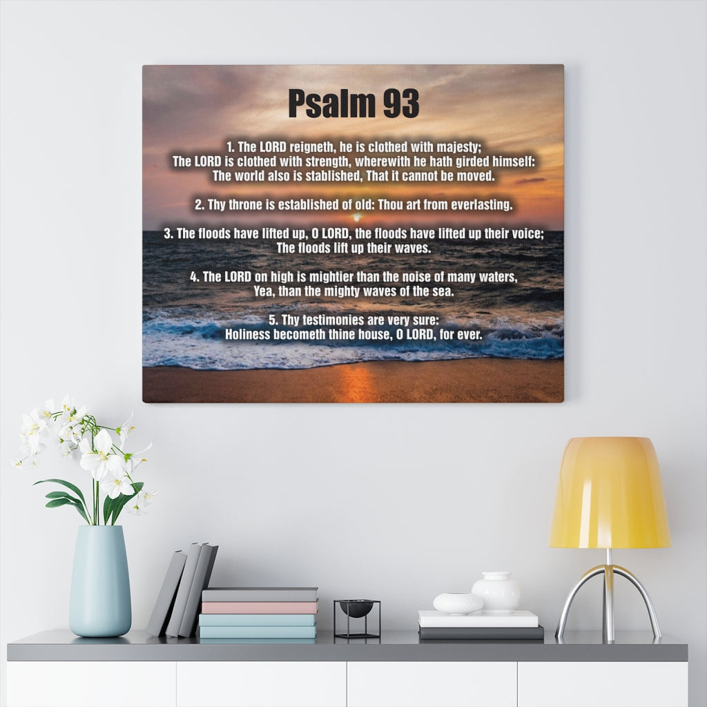 Scripture Walls The Lord Reigneth Psalm 93 Bible Verse Canvas Christian Wall Art Ready to Hang Unframed-Express Your Love Gifts