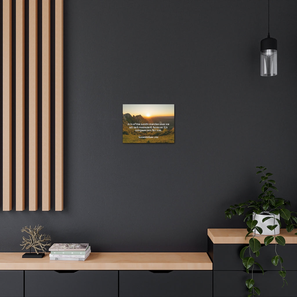 Scripture Walls The Lord's Mercies Lamentations 3:22 Bible Verse Canvas Christian Wall Art Ready to Hang Unframed-Express Your Love Gifts