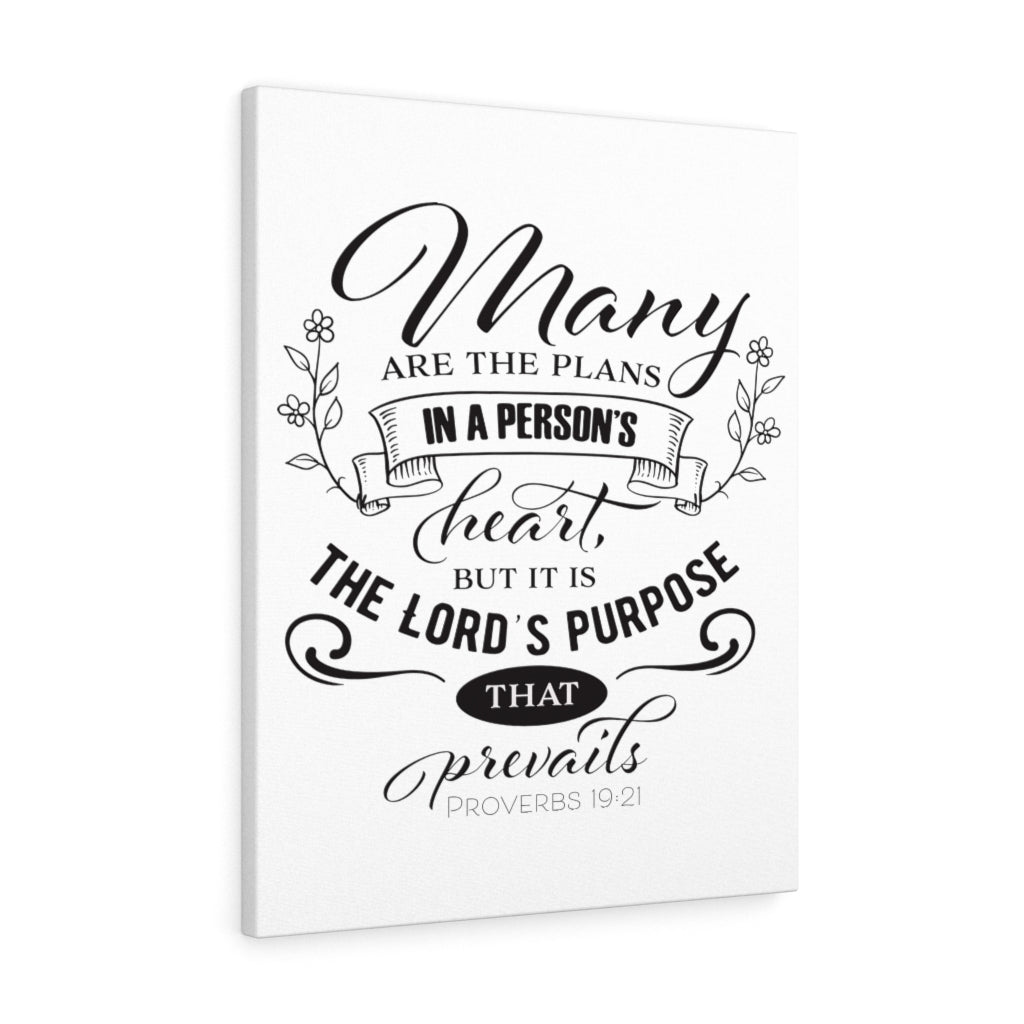 Scripture Walls The Lord's Purpose Proverbs 19:21 Bible Verse Canvas Christian Wall Art Ready to Hang Unframed-Express Your Love Gifts