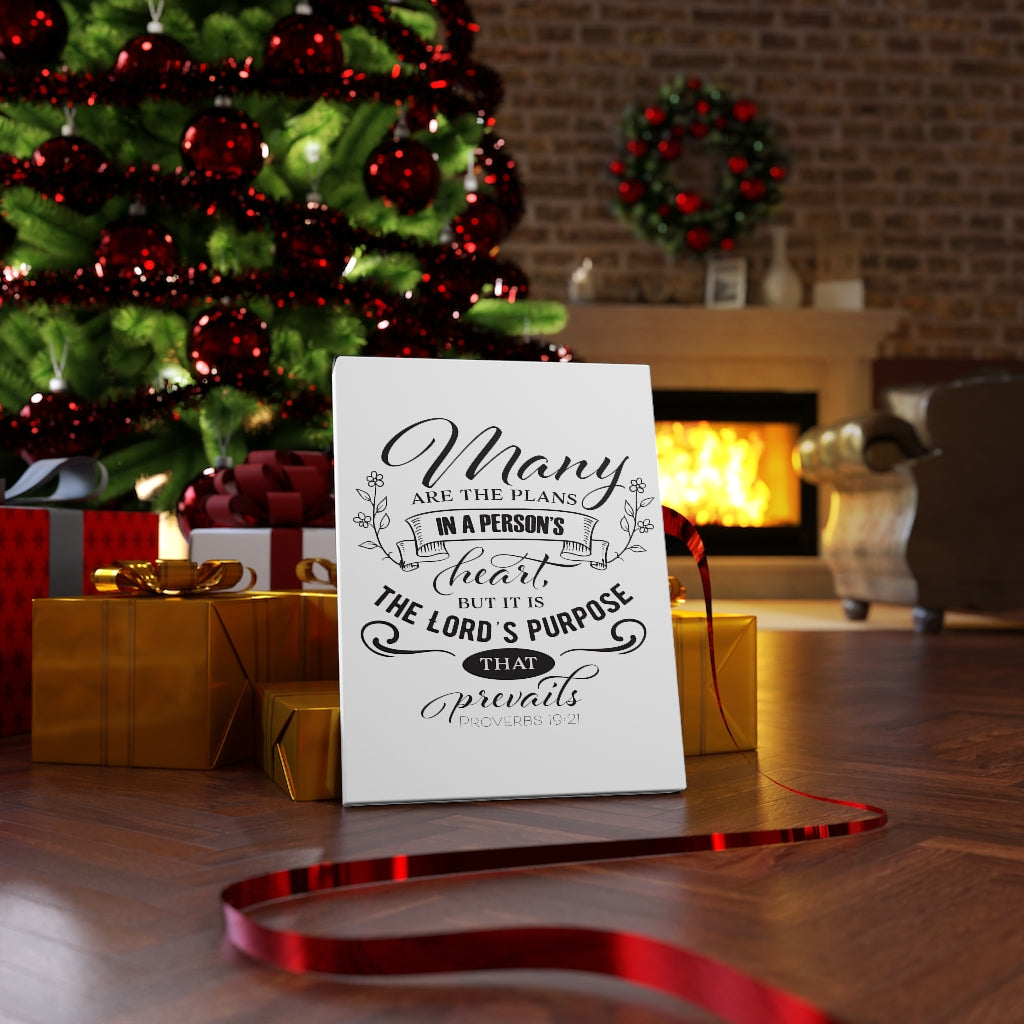 Scripture Walls The Lord's Purpose Proverbs 19:21 Bible Verse Canvas Christian Wall Art Ready to Hang Unframed-Express Your Love Gifts