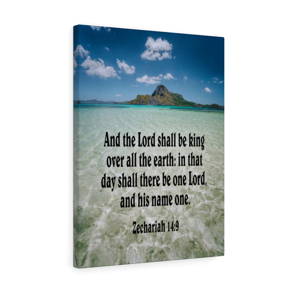 Scripture Walls The Lord Shall Be King Zechariah 14:9 Bible Verse Canvas Christian Wall Art Ready to Hang Unframed-Express Your Love Gifts