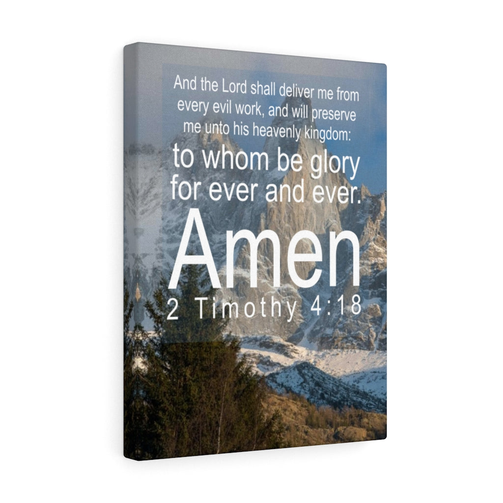 Scripture Walls The Lord Shall Deliver 2 Timothy 4:18 Bible Verse Canvas Christian Wall Art Ready to Hang Unframed-Express Your Love Gifts