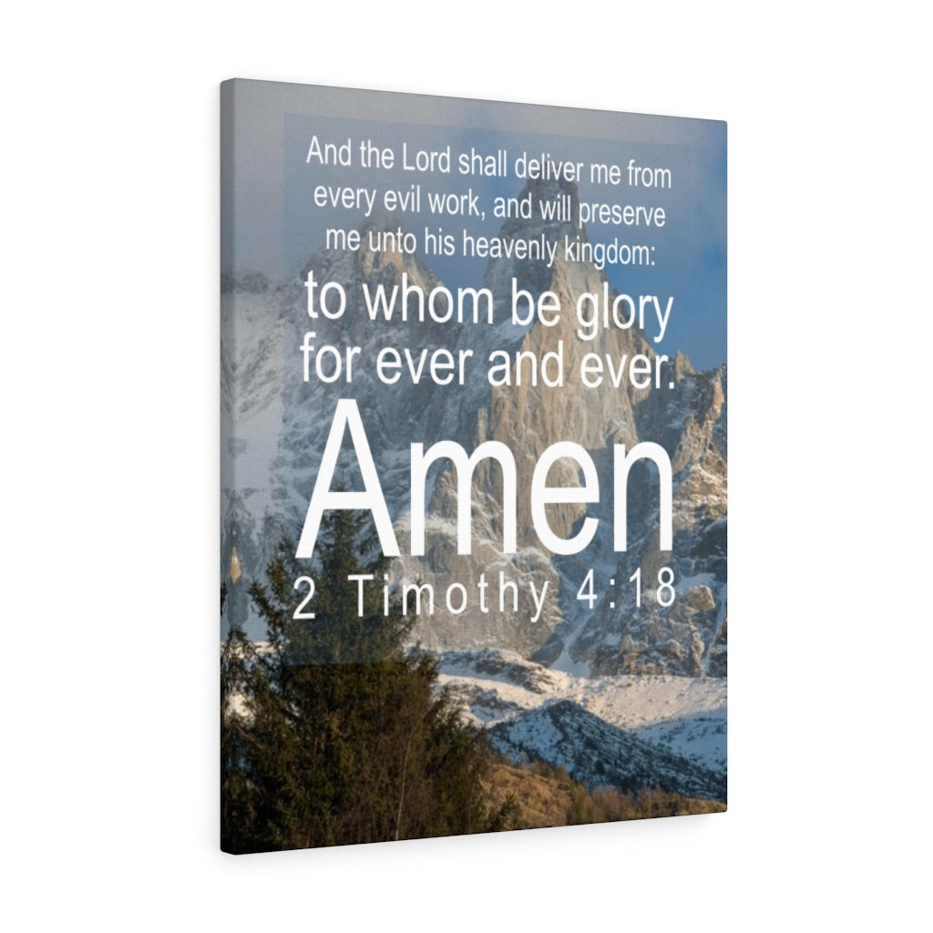 Scripture Walls The Lord Shall Deliver 2 Timothy 4:18 Bible Verse Canvas Christian Wall Art Ready to Hang Unframed-Express Your Love Gifts