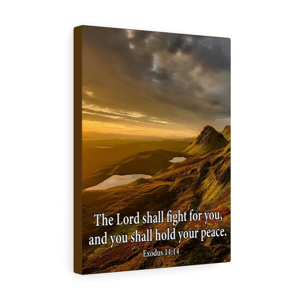 Scripture Walls The Lord Shall Fight For You Romans 8:31 Bible Verse Canvas Christian Wall Art Ready to Hang Unframed-Express Your Love Gifts