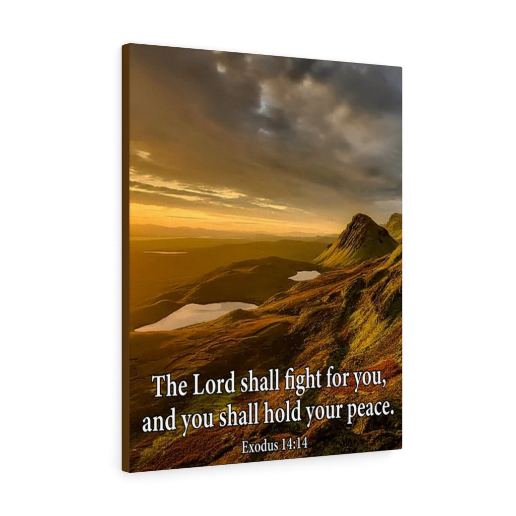 Scripture Walls The Lord Shall Fight For You Romans 8:31 Bible Verse Canvas Christian Wall Art Ready to Hang Unframed-Express Your Love Gifts