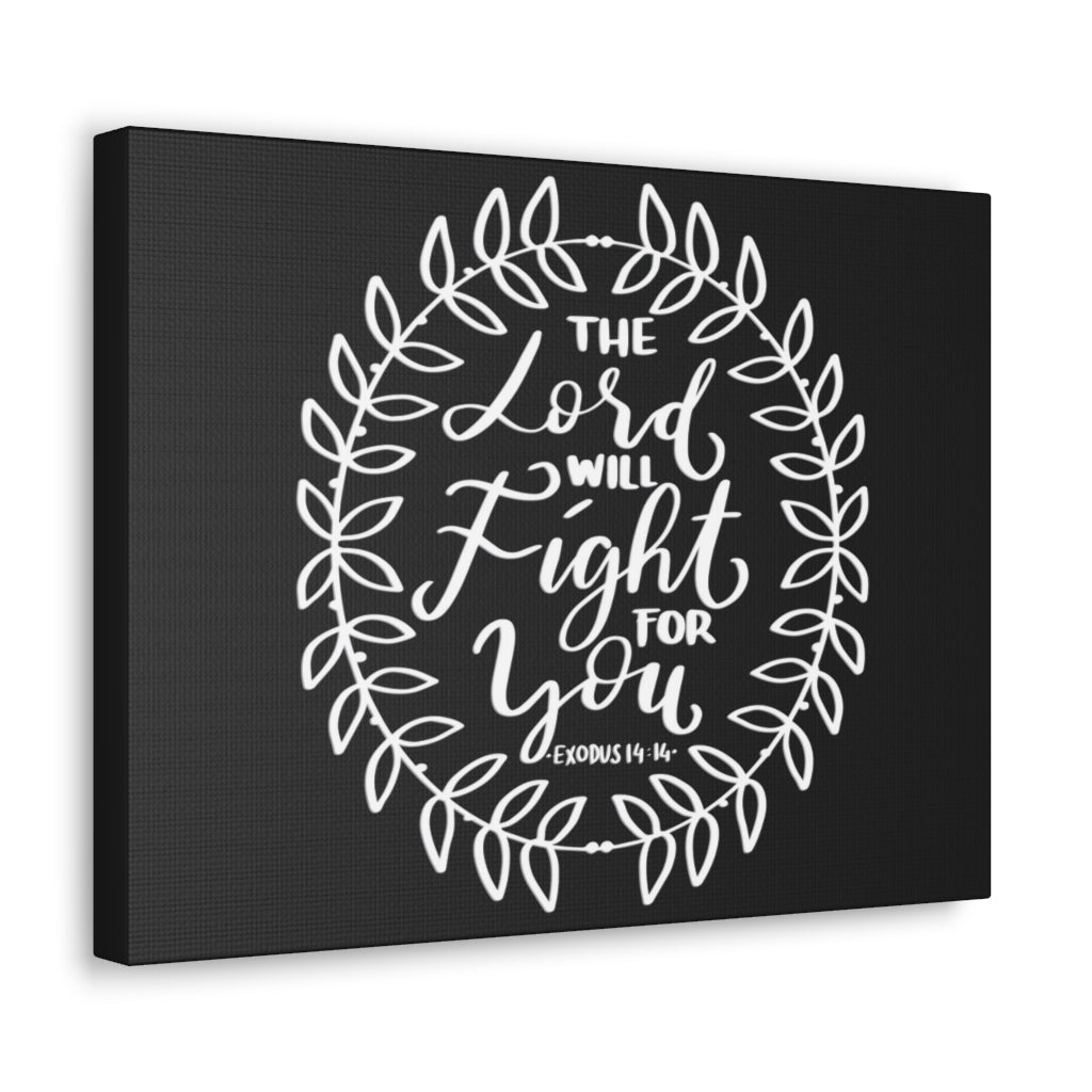 Scripture Walls The Lord Will Fight Exodus 14:14 Bible Verse Canvas Christian Wall Art Ready to Hang Unframed-Express Your Love Gifts
