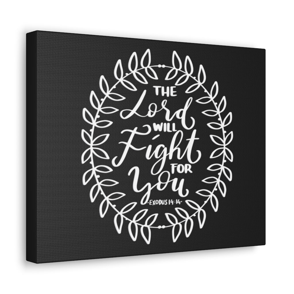 Scripture Walls The Lord Will Fight Exodus 14:14 Bible Verse Canvas Christian Wall Art Ready to Hang Unframed-Express Your Love Gifts